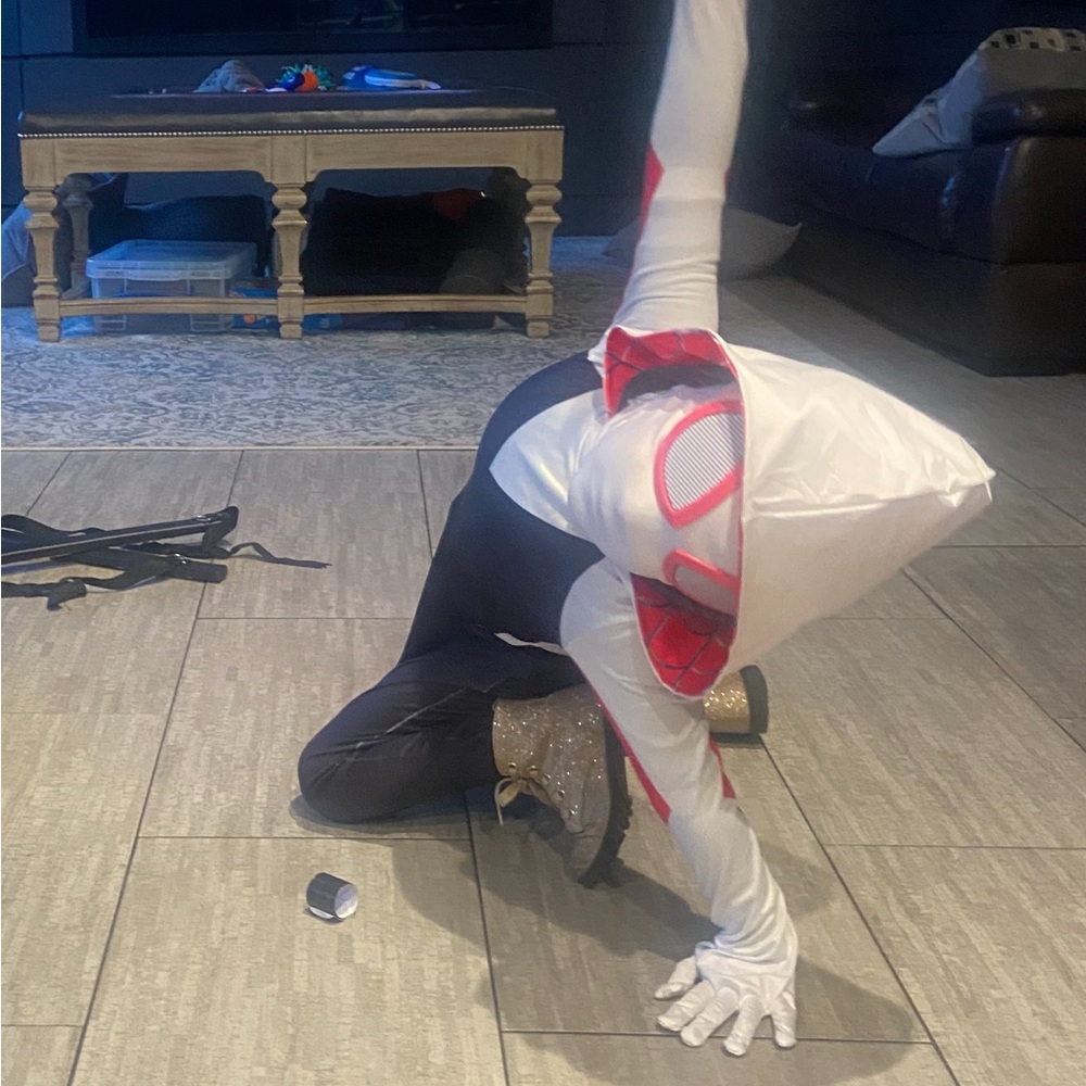 Spider-Inspired Kids Costume with Red and Black Accents